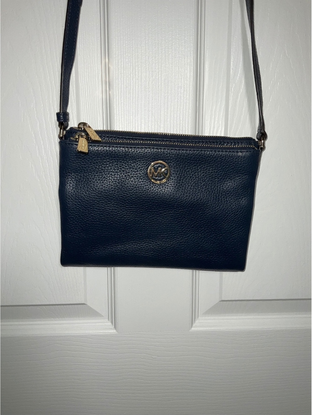 Michael Kors Navy Blue Leather Crossbody Bag